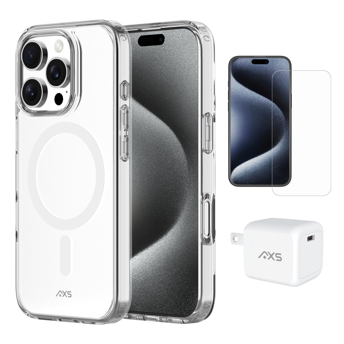 AXS Starter Kit | Ultra Clear MagSafe Case, Screen Protector and 30W ...