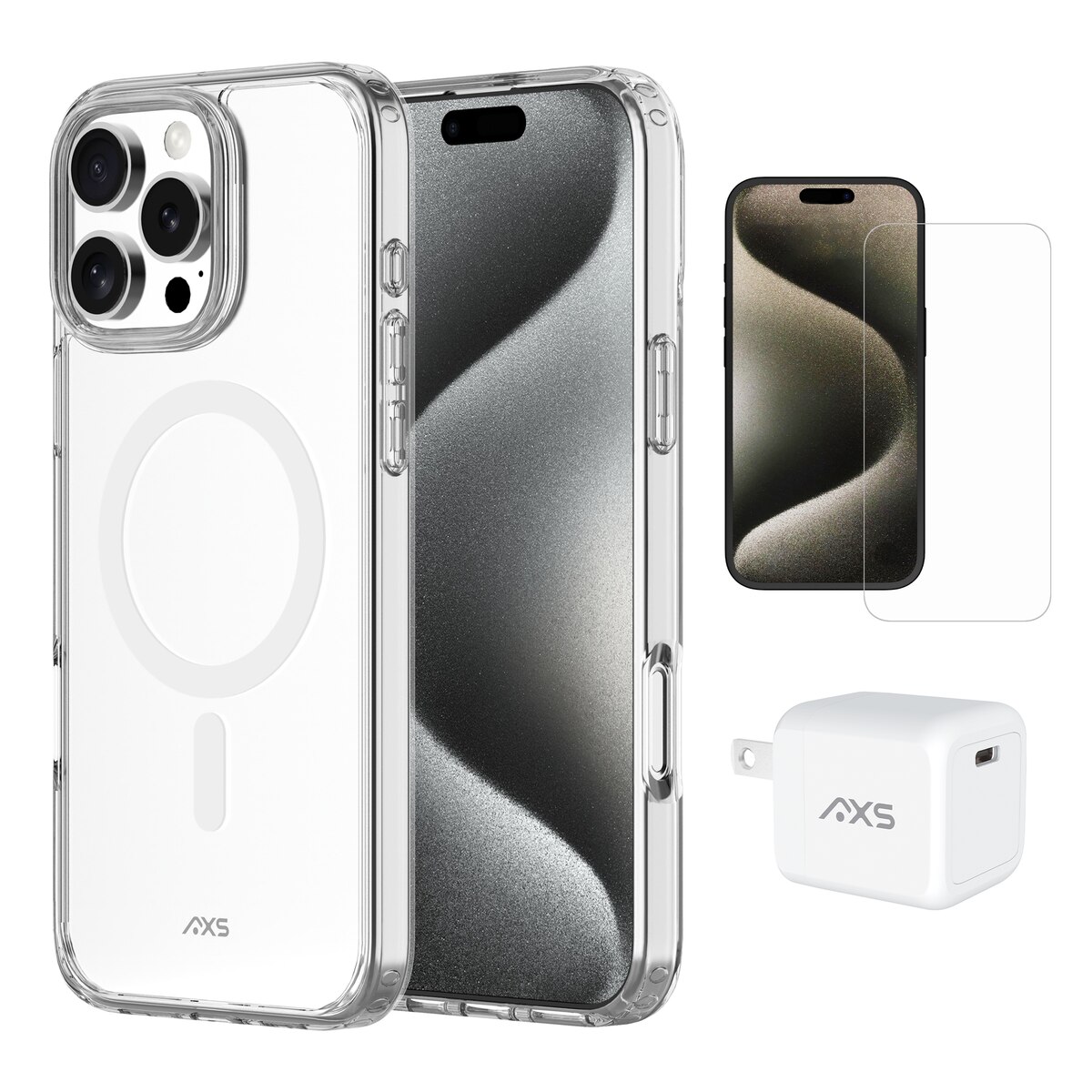AXS Starter Kit | Ultra Clear MagSafe Case, Screen Protector and 30W ...